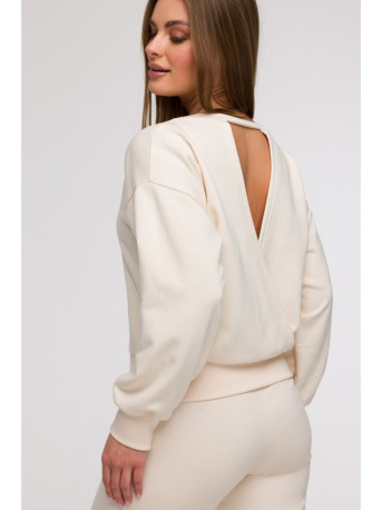 B293 Open back sweatshirt - vanilla