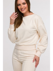 B293 Open back sweatshirt - vanilla