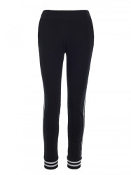 M460 Jogger trousers with striped ribbed cuffs - black