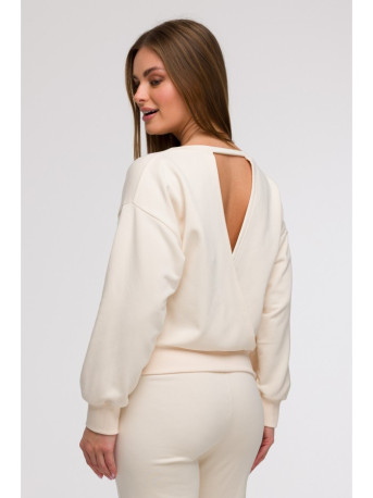 B293 Open back sweatshirt - vanilla
