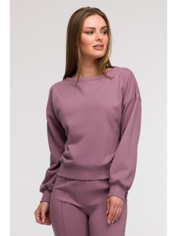 B293 Open back sweatshirt - heather