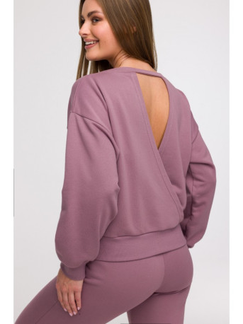 B293 Open back sweatshirt - heather