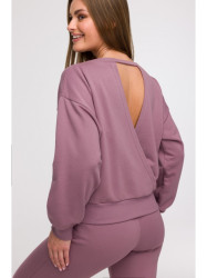 B293 Open back sweatshirt - heather