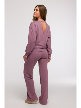 B293 Open back sweatshirt - heather