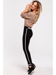 M460 Jogger trousers with striped ribbed cuffs - black