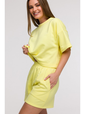 B295 Shorts with patch pockets - lemon