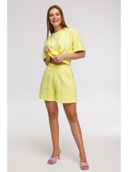 B295 Shorts with patch pockets - lemon