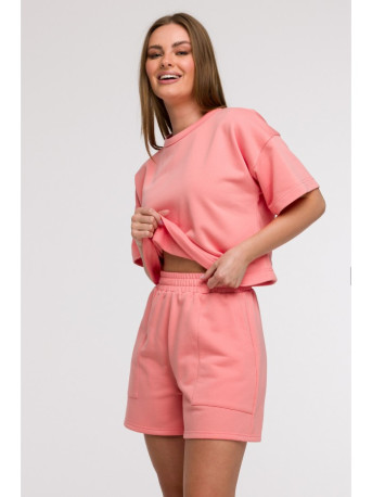 B295 Shorts with patch pockets - coral