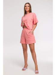 B295 Shorts with patch pockets - coral