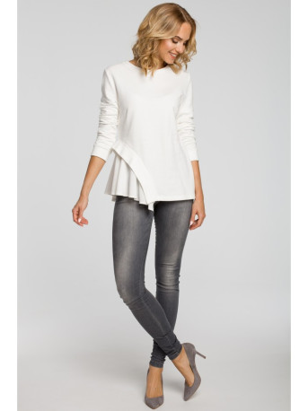 M333 Asymmetric layered blouse - ecru