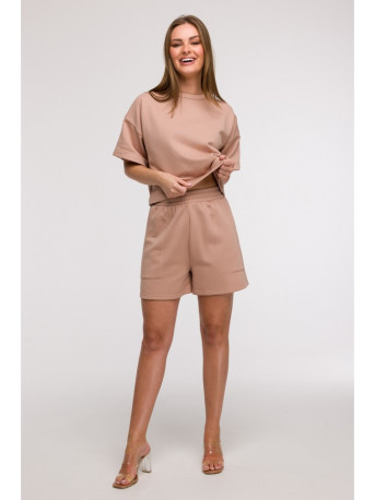 B295 Shorts with patch pockets - mocca