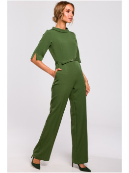 M463 Jumpsuit with a stand-up collar - green