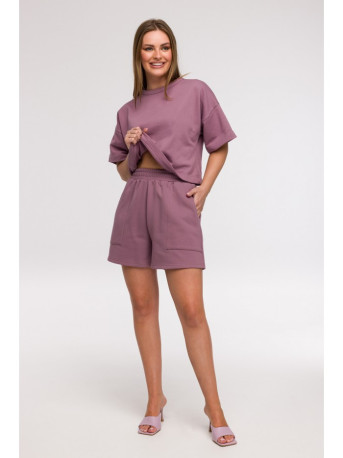 B295 Shorts with patch pockets - heather