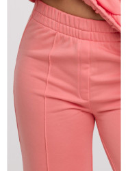 B296 Wide leg trousers with front seams - coral