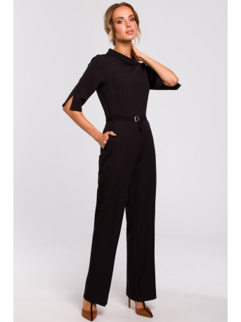 M463 Jumpsuit with a stand-up collar - black