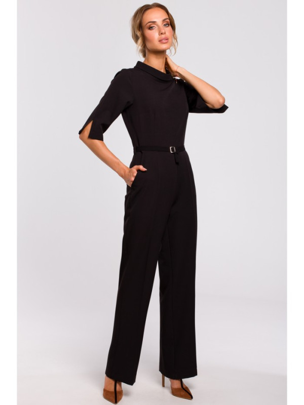 M463 Jumpsuit with a stand-up collar - black