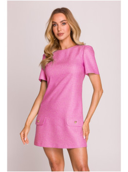 M855 A-line mini dress - fuchsia