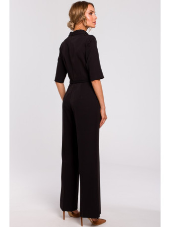 M463 Jumpsuit with a stand-up collar - black
