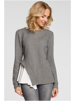 M333 Asymmetric layered blouse - grey