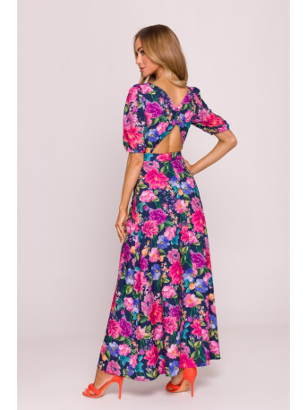 M858 Open back maxi dress - model 1