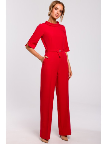 M463 Jumpsuit with a stand-up collar - red