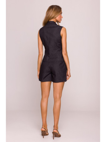 M859 Džinsinė liemenė - grafito spalvos