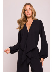 M861 Tie front crop top - black