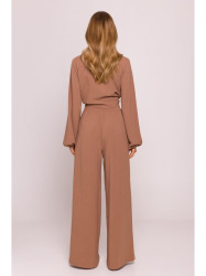 M861 Tie front crop top - chocolate