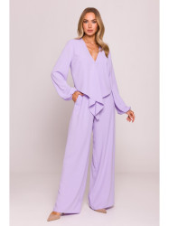 M861 Tie front crop top - purple