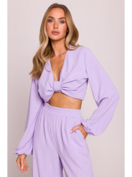 M861 Tie front crop top - purple