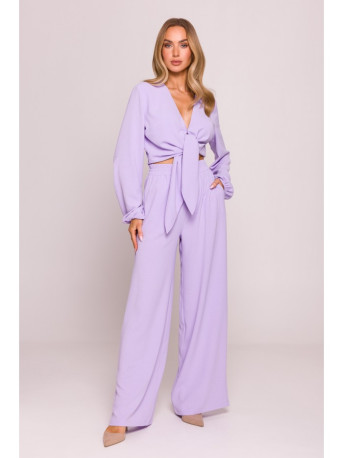 M861 Tie front crop top - purple