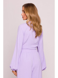 M861 Tie front crop top - purple