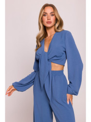 M861 Tie front crop top - jeans