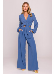 M861 Tie front crop top - jeans