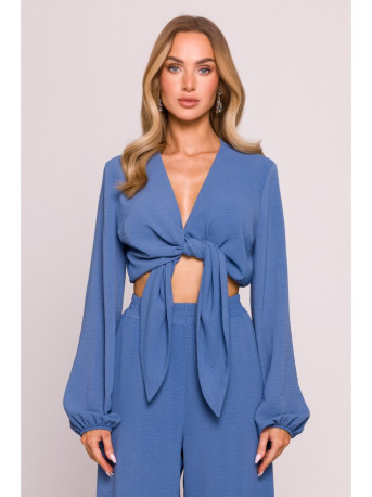 M861 Tie front crop top - jeans