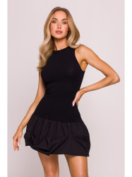 M863 Bubble hem racer dress - black