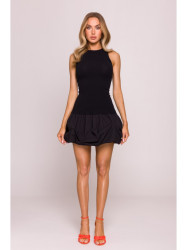 M863 Bubble hem racer dress - black