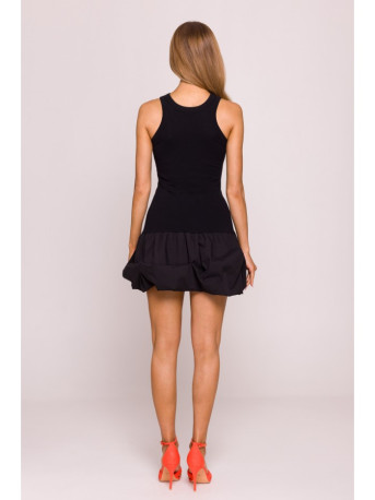 M863 Bubble hem racer dress - black
