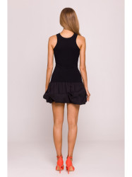 M863 Bubble hem racer dress - black