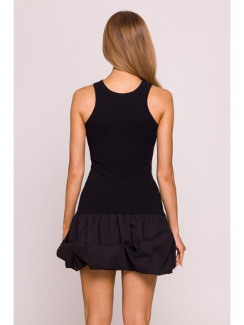M863 Bubble hem racer dress - black