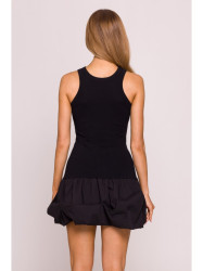 M863 Bubble hem racer dress - black