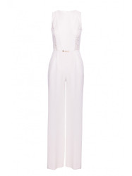 M866 Lace panels jumpsuit - ecru