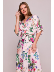S405 Wrap maxi dress with print - model 1