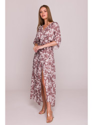 S405 Wrap maxi dress with print - model 2