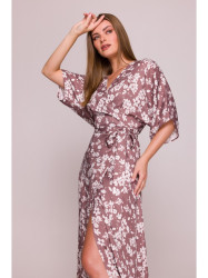 S405 Wrap maxi dress with print - model 2