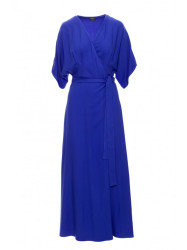S406 Viscose maxi dress wrap design - blue