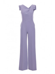 S407 Elegant jumpsuit with asymmetrical neckline - dove grey