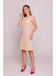 S408 Sleeveless shift dress - beige