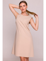 S408 Sleeveless shift dress - beige