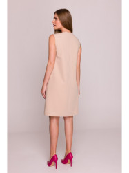 S408 Sleeveless shift dress - beige